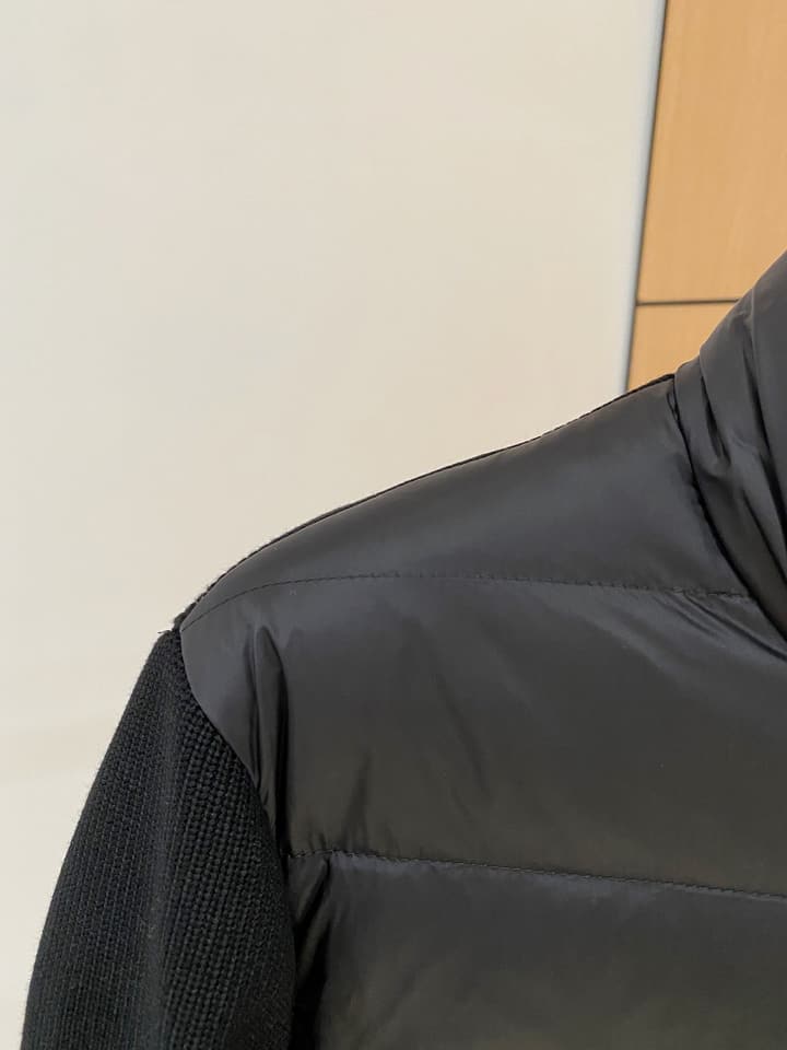 Prada Spliced Knit Down Jacket – FW2024 in Black Knit Down Jacket