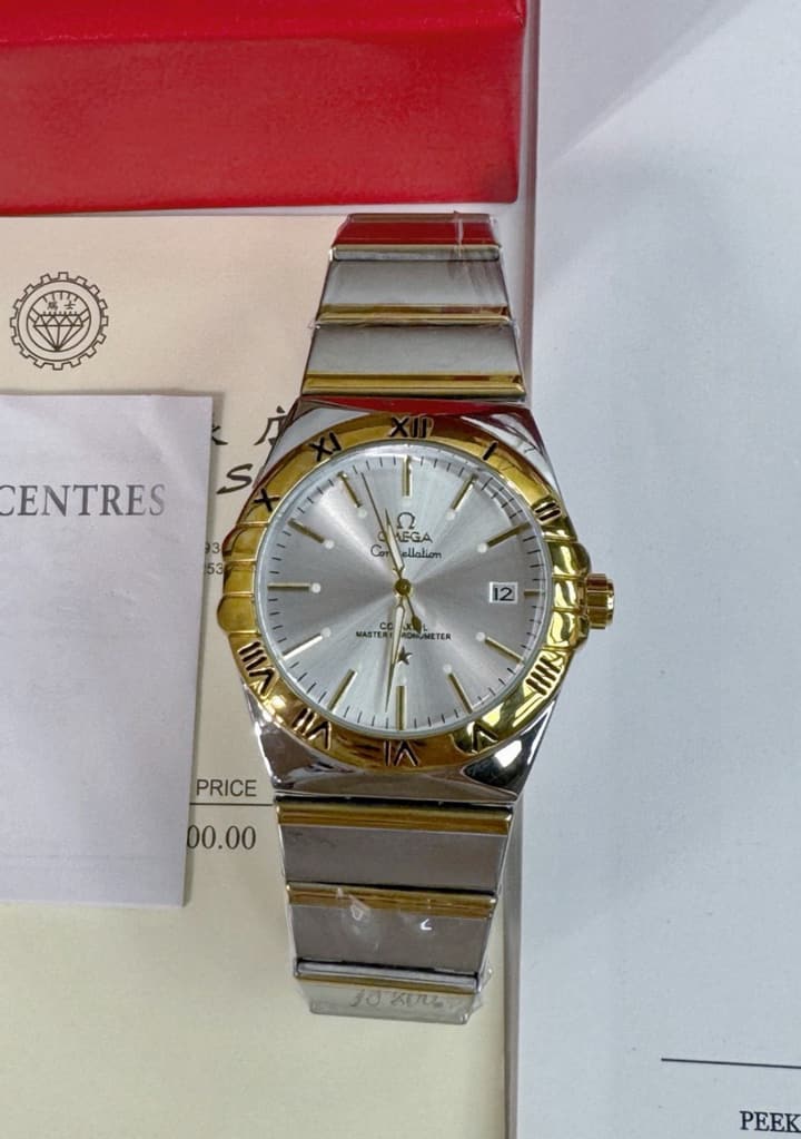 Omega Constellation Mechanical Gold/Blue Dial Watch in Blue Dial 1