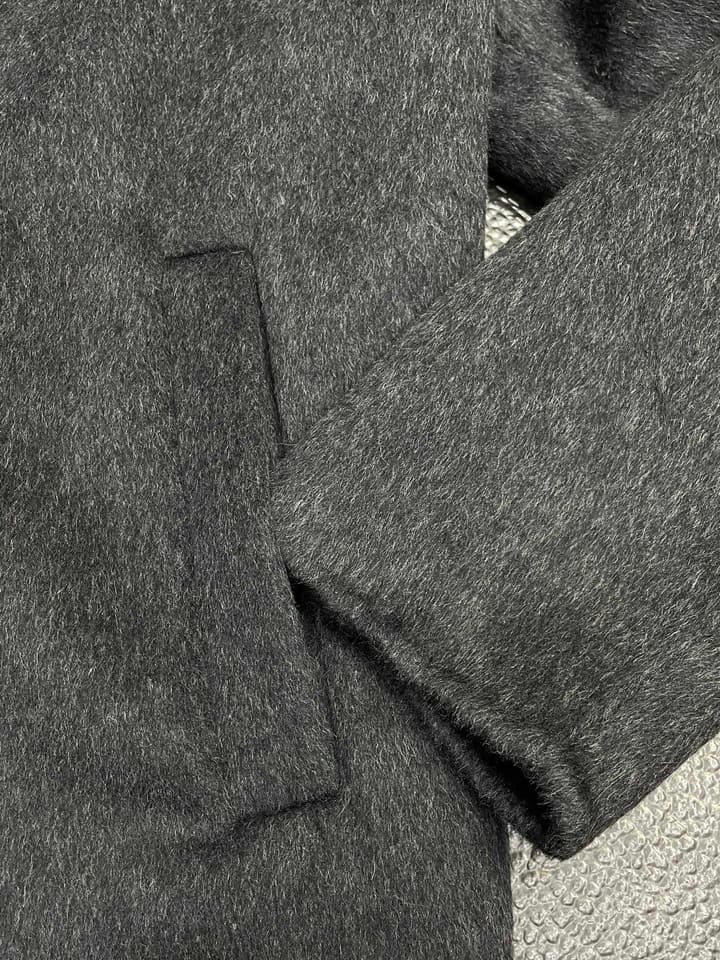 Dior Men's Wool Double-breasted Short Coat in Dark Charcoal Gray