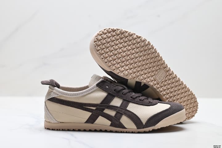 Onitsuka Tiger NIPPON MADE Mexico 66 Deluxe Sneakers in Beige And Dark Brown