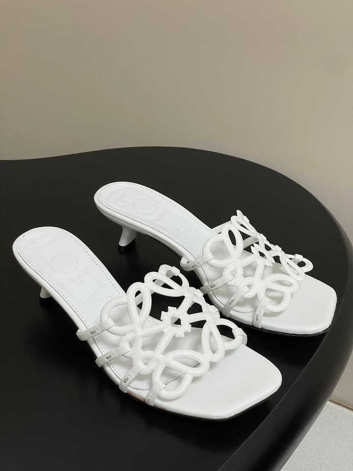Loewe Hollow-Out Woven Kitten Heel Mules – 25SS Collection in Black