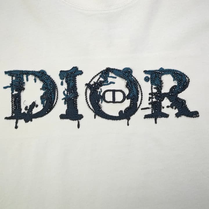 Dior Rhinestone Logo Embroidery T-Shirt – 2026SS in Black