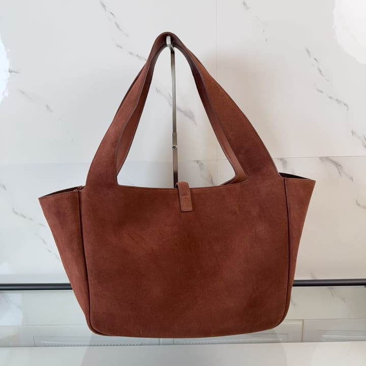 Saint Laurent BEA Suede Collapsible Tote Bag