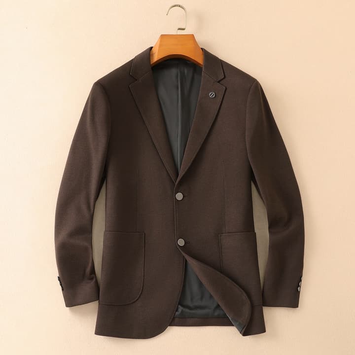 Zegna Men's Wool Houndstooth Blazer – 2025FW in Deep Burgundy Houndstooth