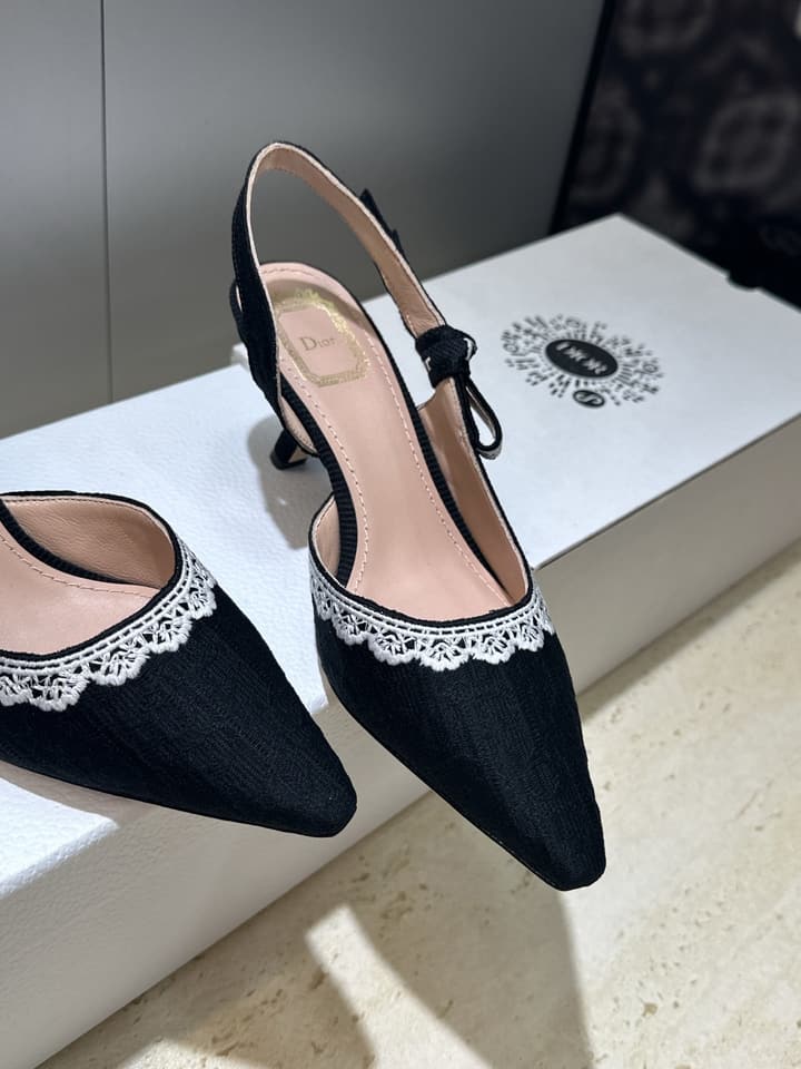 Dior J'Adior Dentelle Slingback Heels – 2026 Early Spring Haute Couture Collection in Beige