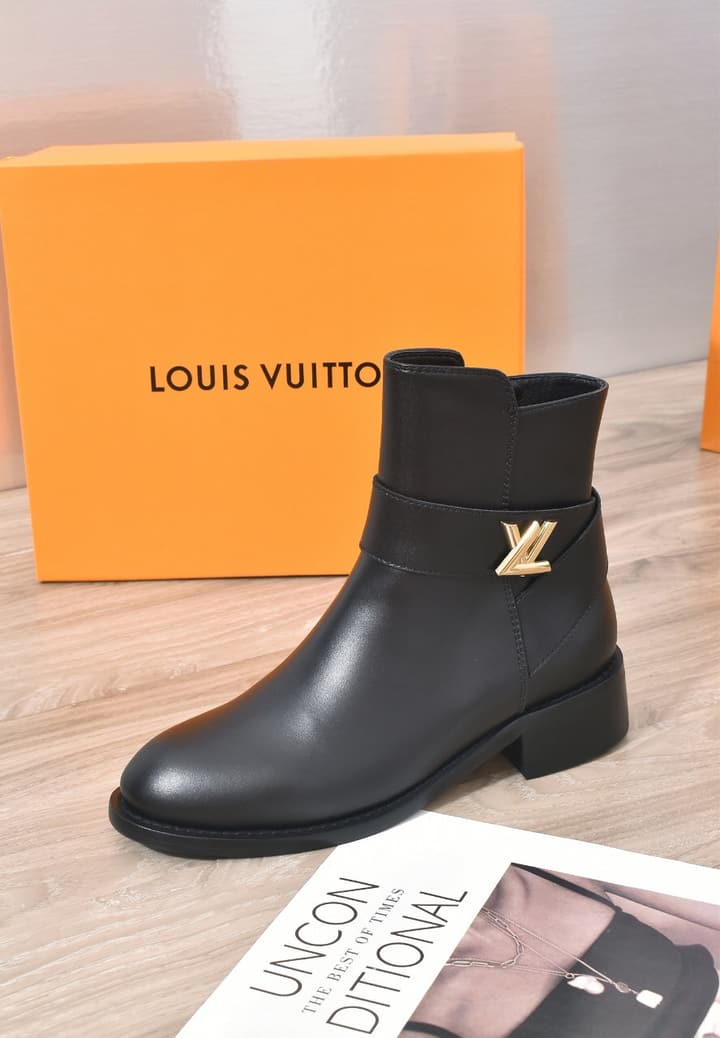 Avant-Garde Footwear Co. Classic Calfskin Boots in Black Monogram Buckle Boot
