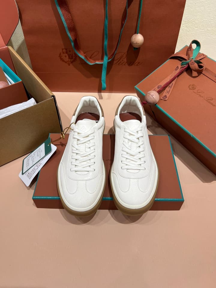 Loro Piana LP Tennis Walk Unisex Sneakers in Black Leather