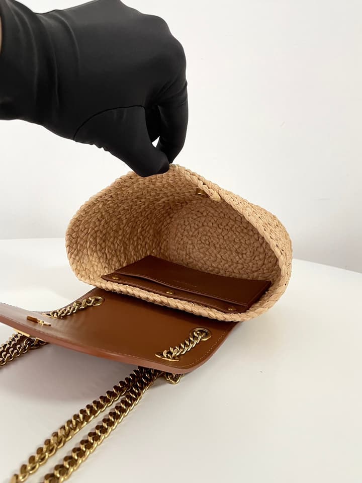 Saint Laurent Mini Manon Raffia Basket Handbag