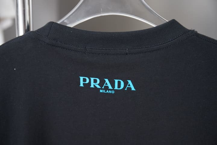 Prada Embroidered Logo T-Shirt – 26SS Early Spring Collection in Black