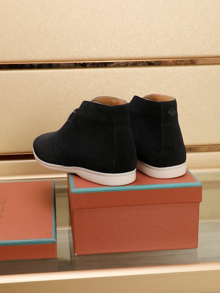 Loro Piana Water-Repellent Suede Moccasin Loafers in Black
