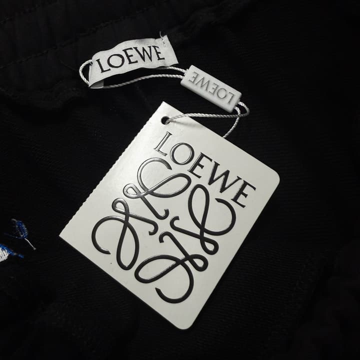 Loewe Classic Element Print Shorts – Spring/Summer Collection in Black With Blue Text