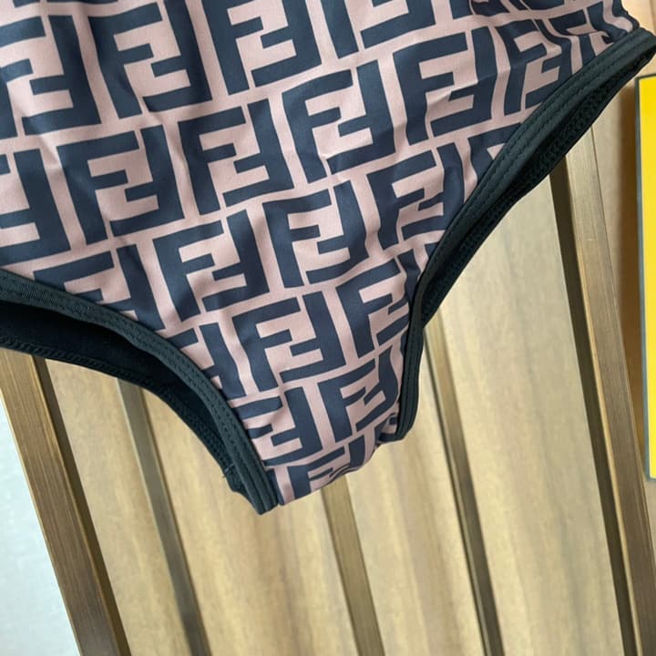 Fendi Versatile Backless One-Piece Swimsuit in Black Halter Plunge