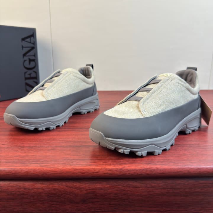Zegna Triple Stitch Monte Canvas Sneakers