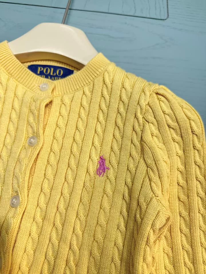 Ralph Lauren Kids Classic Striped Knit Sweater – 2025SS in Bright Yellow Cable Knit