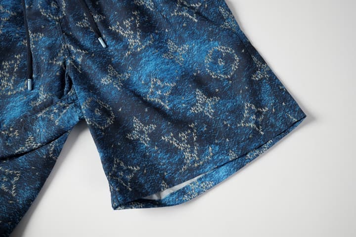 Louis Vuitton Ocean Boat Print Swim Trunks in Ocean Blue