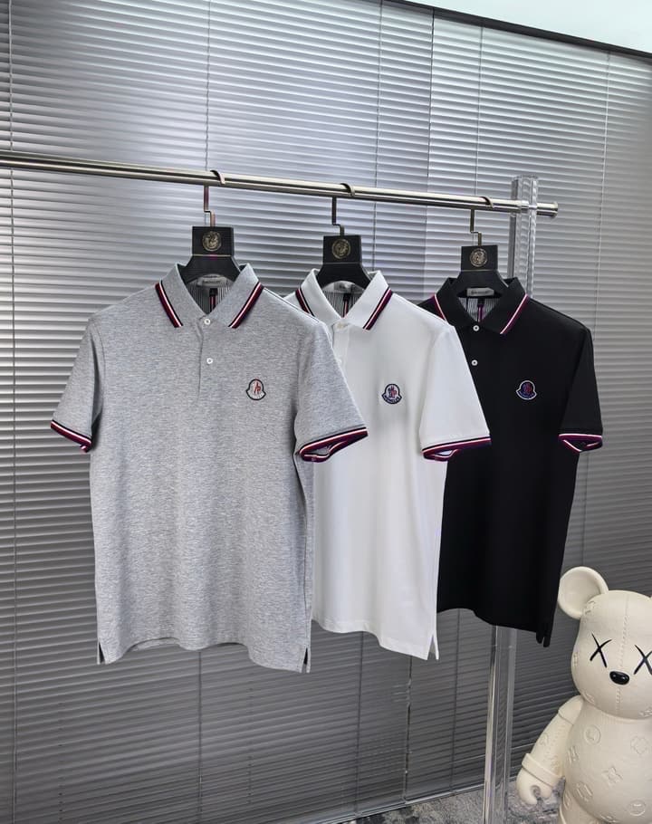 Moncler Embroidered Logo Pique Cotton Polo Shirt – Spring/Summer Collection – 2026SS in Black