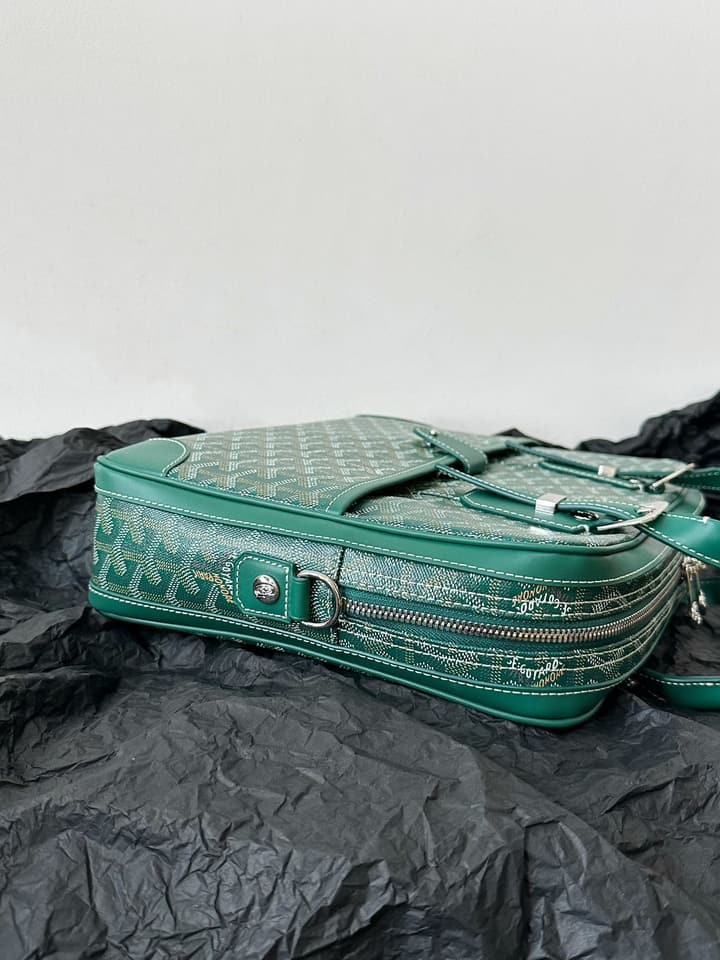 Goyard Green Goyardine Canvas Briefcase in Green Goyardine Canvas
