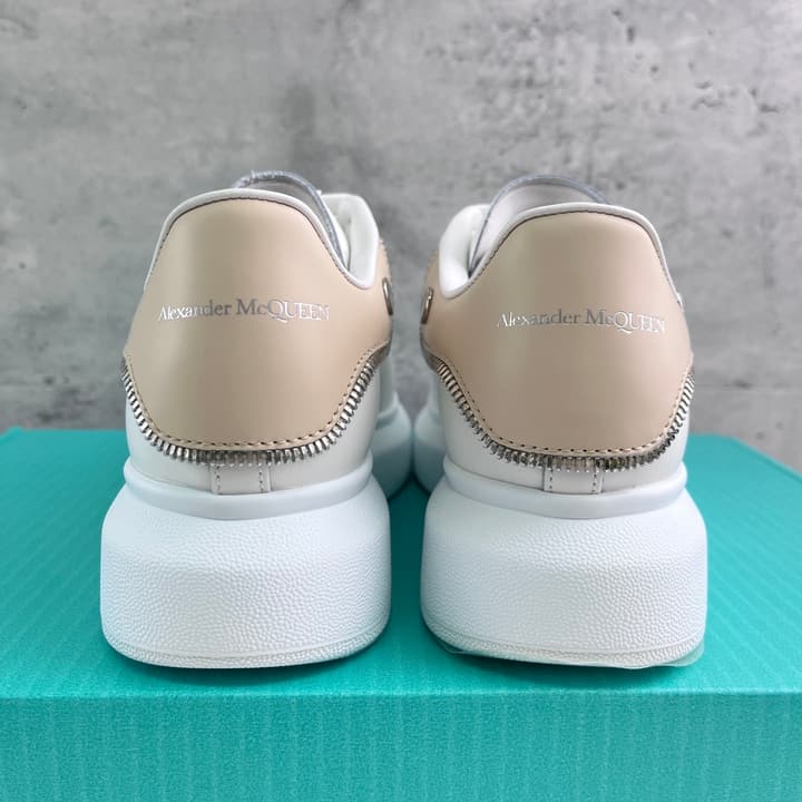 Alexander McQueen Oversized Platform Sneakers in All White Textured