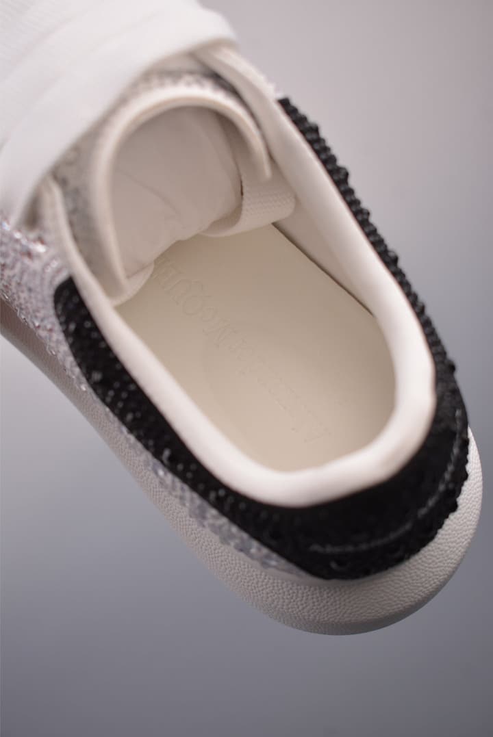 Alexander McQueen Rhinestone Sneakers in All Black Embossed