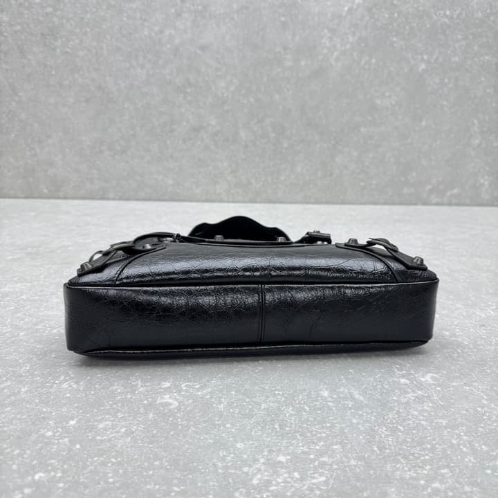 Balenciaga Le City First Bag in Oil Wax Leather in Black Oil Wax Leather