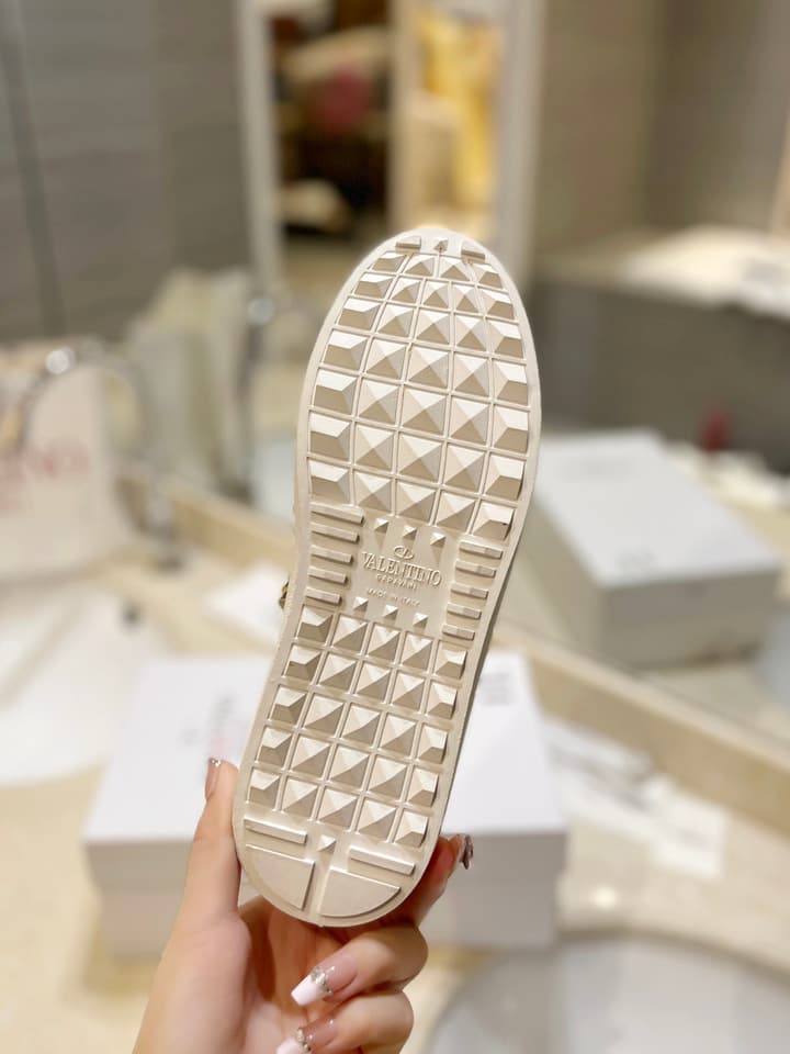 Valentino Classic Couple's Sneakers in White With Bold Red Graphic