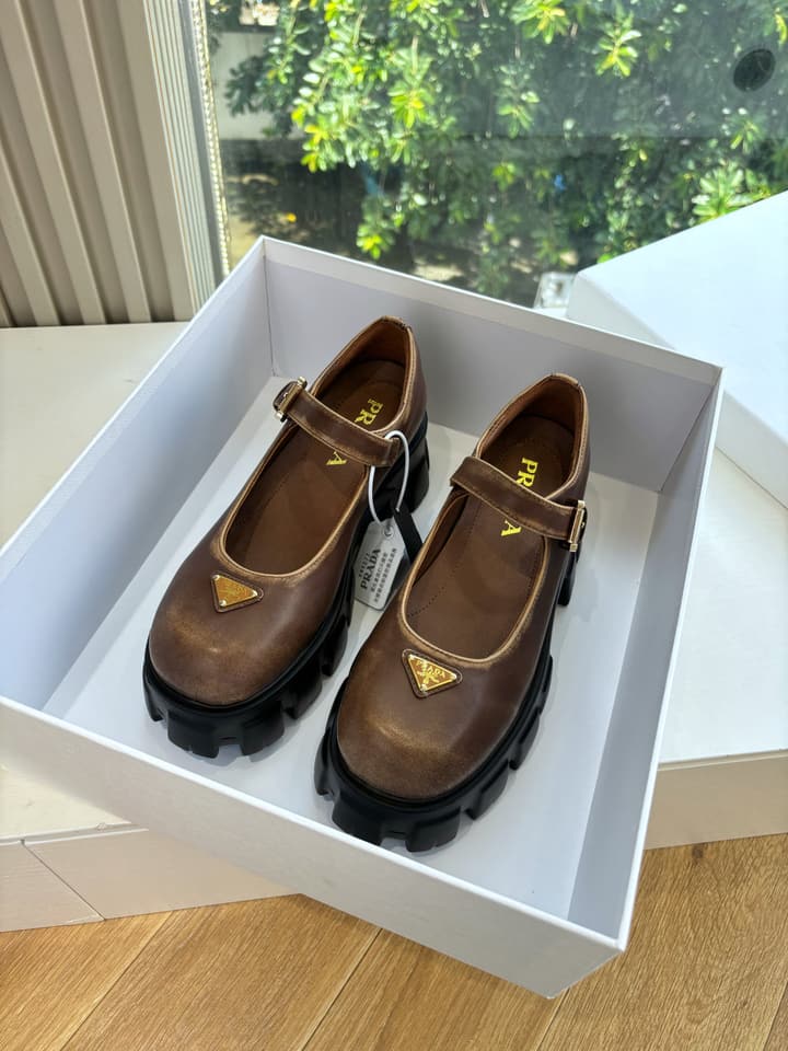 Prada Monolith Platform Mary Jane Loafers – 25FW in Assorted Leather & Suede Collection