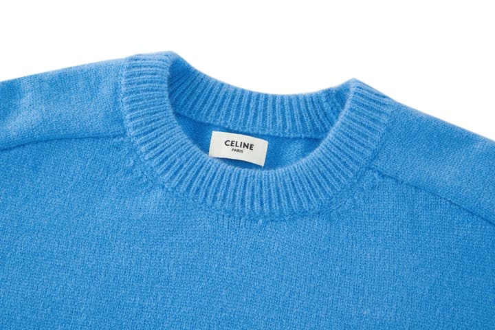 Celine Triomphe Embroidered Knit Sweater in Black