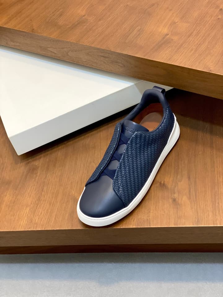 Ermenegildo Zegna Triple Stitch Sneakers in Black