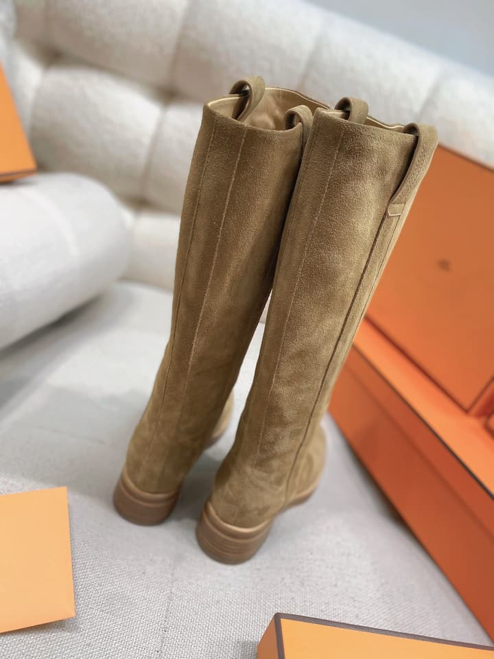 Hermès Horse H Knee-High Equestrian Boots in Black Leather