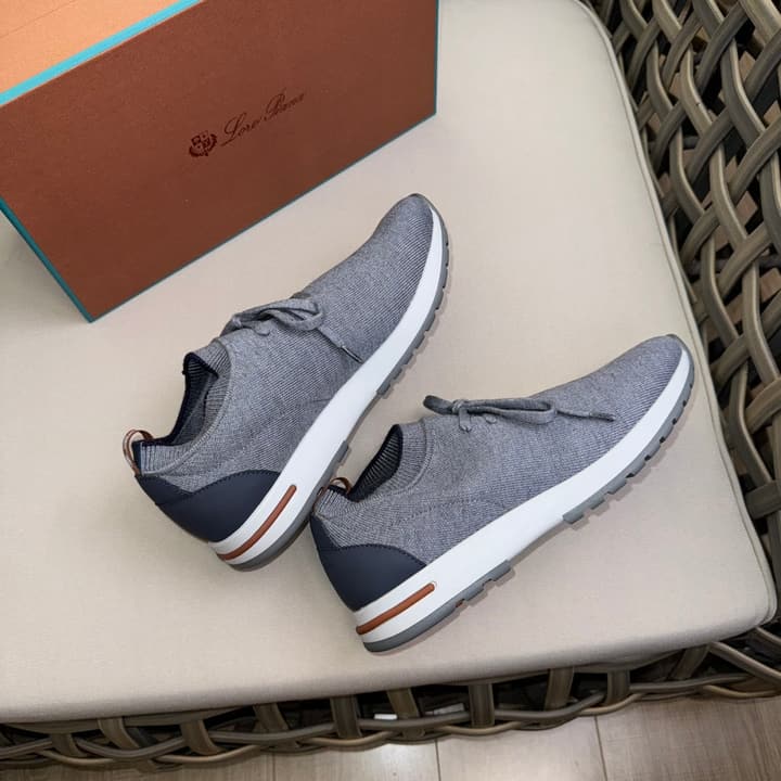 Loro Piana Flexy Walk Wool Knit Sneakers in Midnight Blue