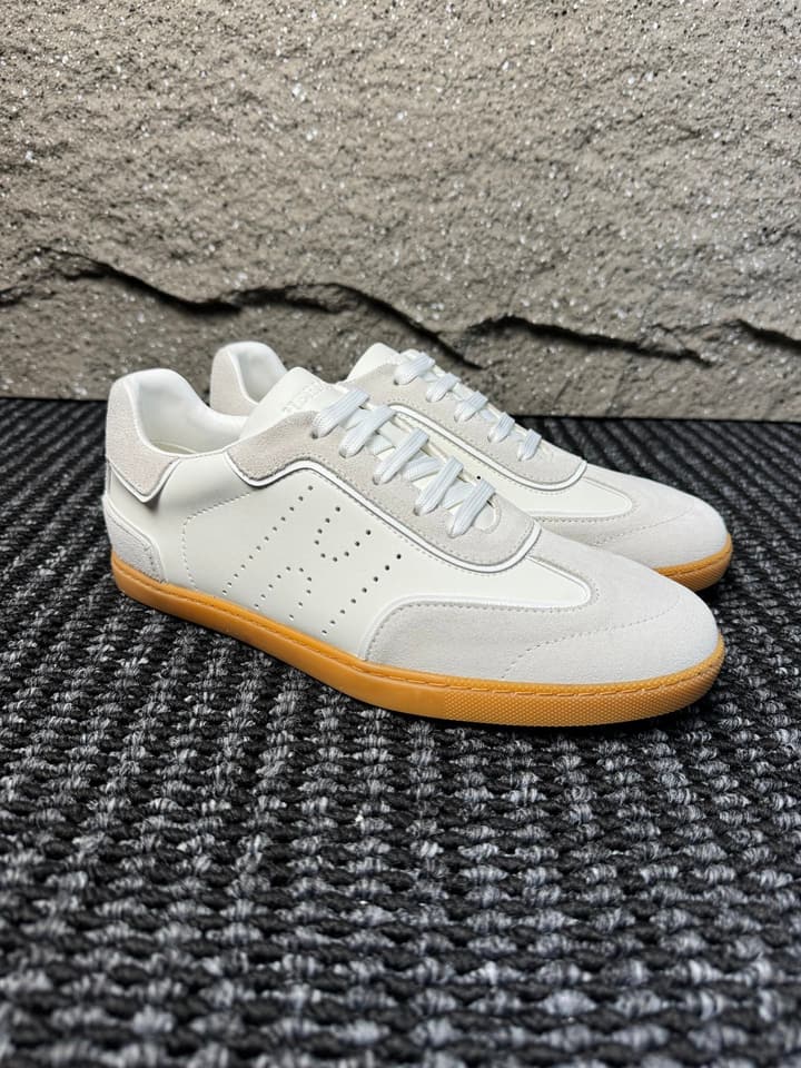 Hermès Laser-Punched H Nappa Calfskin Sneakers in Black