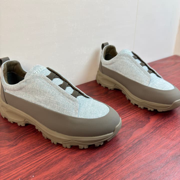 Zegna Triple Stitch Monte Canvas Sneakers