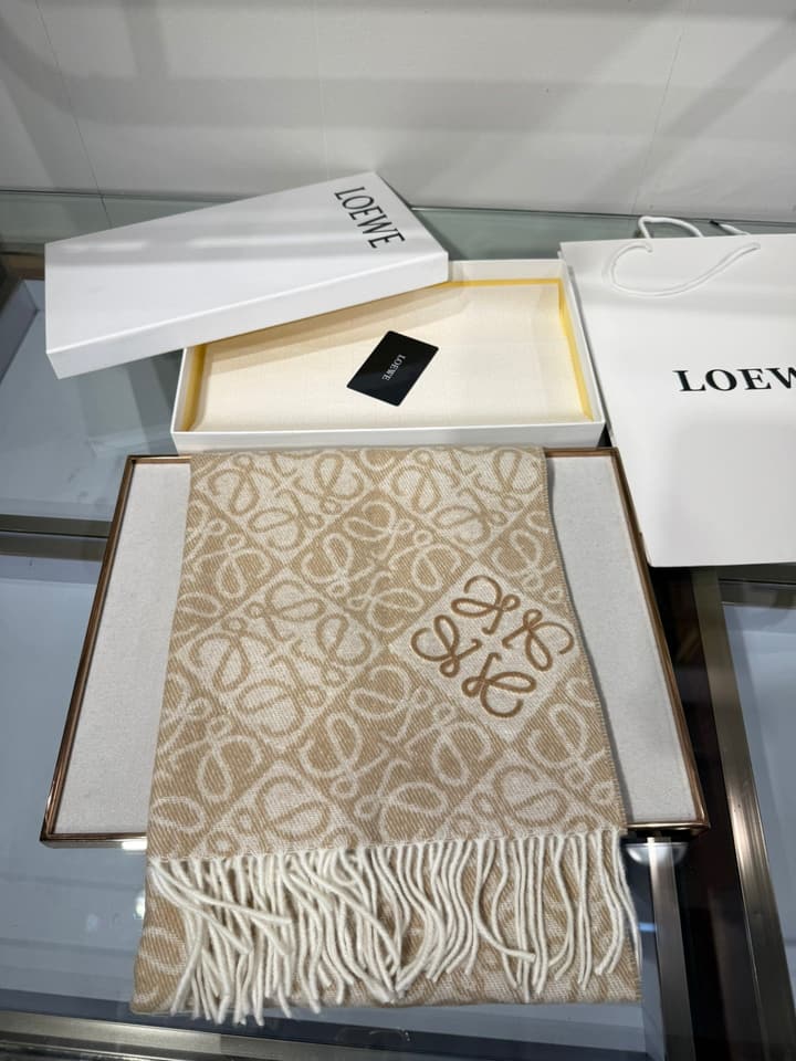 Loewe Double-Sided Wool Cashmere Anagram Scarf – 2025 Collection