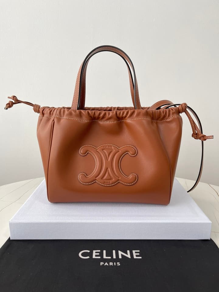 Celine Mini Cuir Cabas Triomphe Tote Bag – 2024SS in Beige