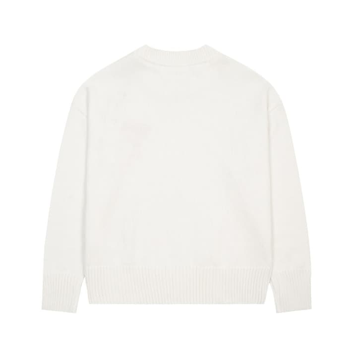 Ami Paris Classic Heart Embroidered Crewneck Sweater in Black