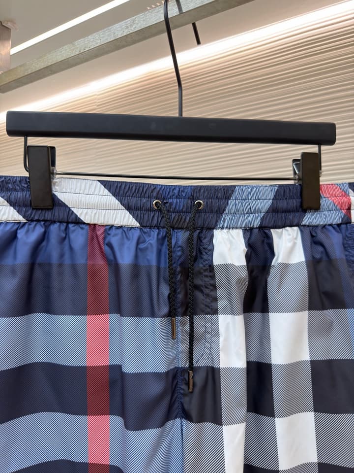 Burberry Classic Check Swim Trunks in Navy Blue