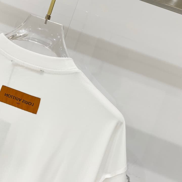 Louis Vuitton Signature Embroidery Cotton T-Shirt in Black