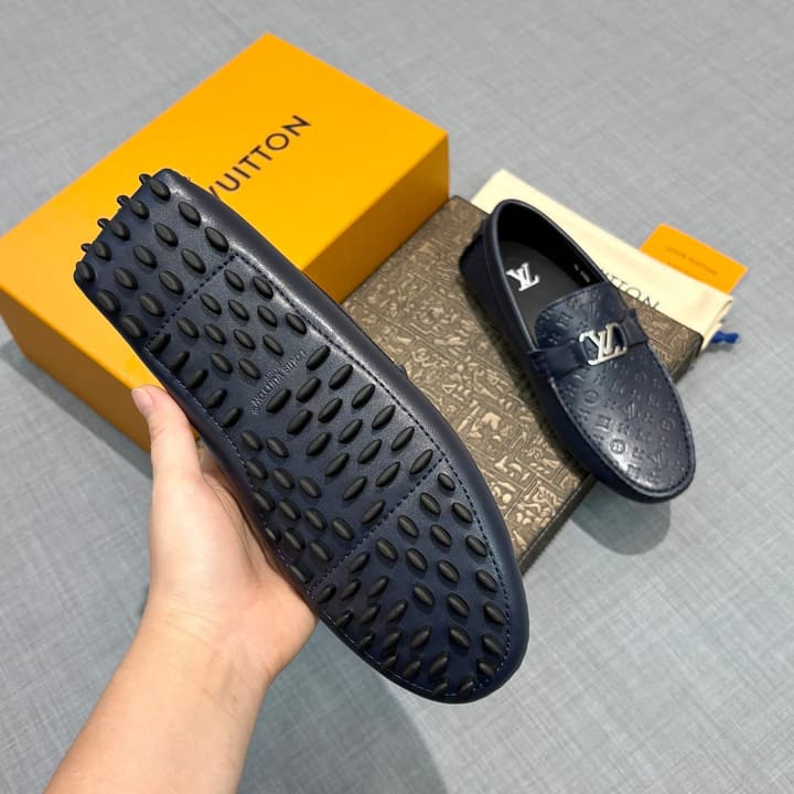 Louis Vuitton Men's Driving Shoes in Dark Blue