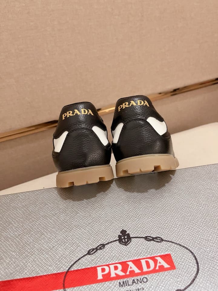 Prada Men's Air Cushion Sneakers in Beige Suede