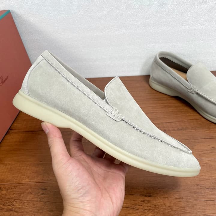 Loro Piana Suede Slip-On Loafers in Black Suede