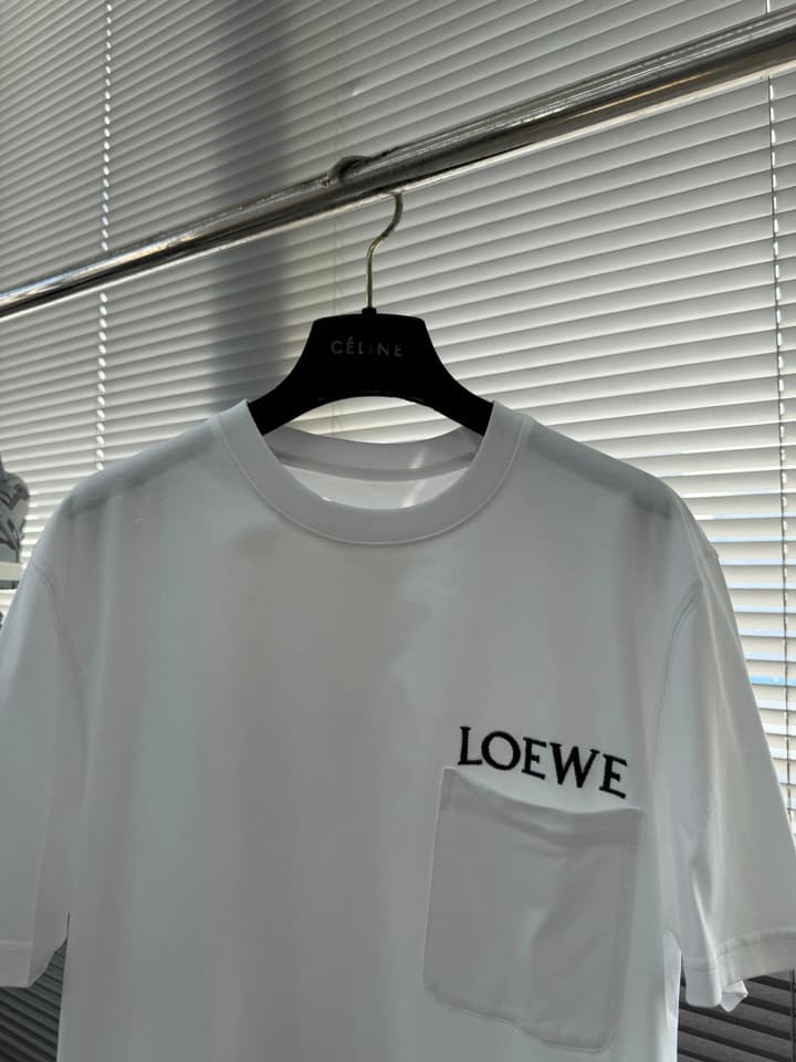 Loewe Pocket Embroidered Cotton T-Shirt in Black