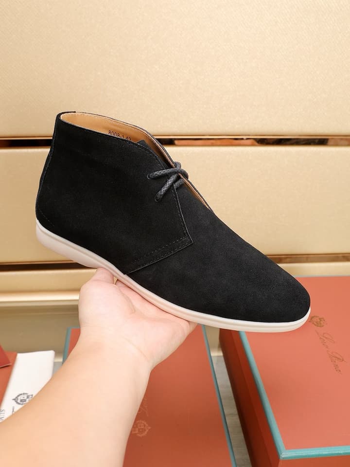 Loro Piana Water-Repellent Suede Moccasin Loafers in Black