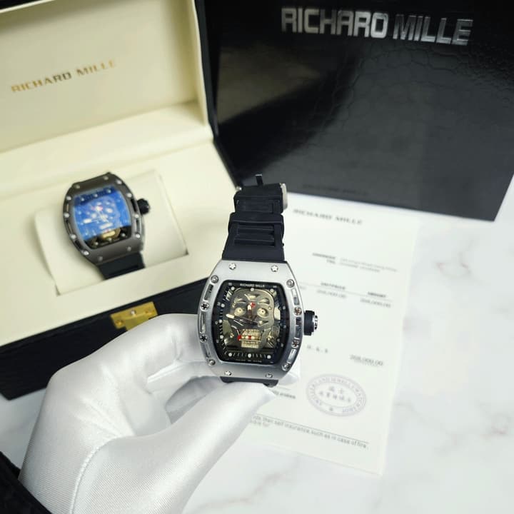 Richard Mille RM052 Series Skeleton Skull Automatic Quartz Watch in Gunmetal Tone