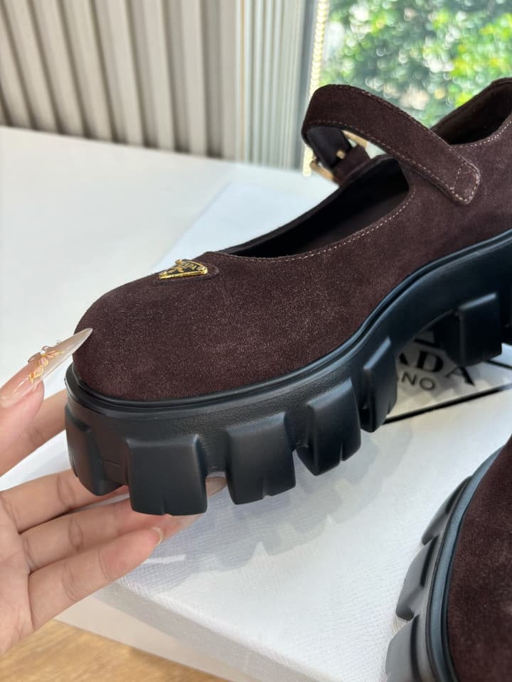 Prada Monolith Platform Mary Jane Loafers – 25FW in Assorted Leather & Suede Collection