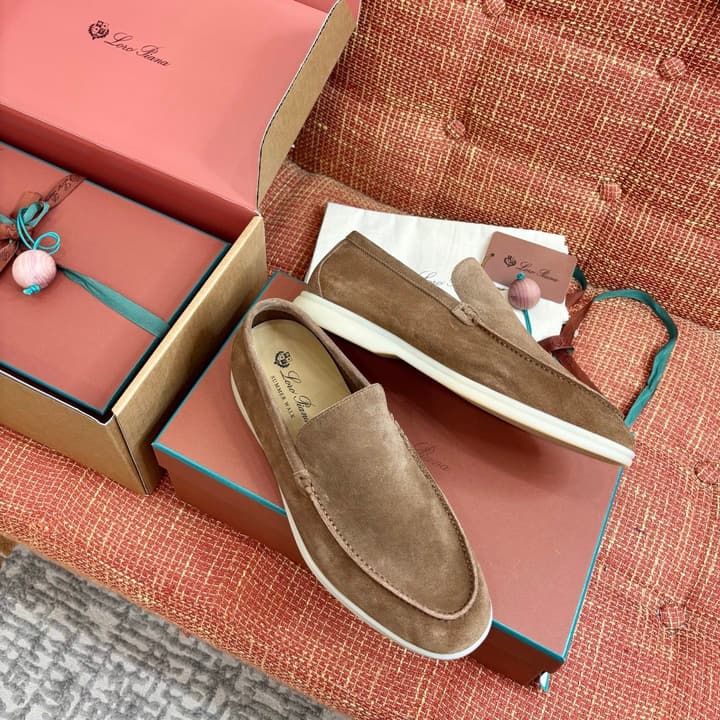 Loro Piana Suede Loafers in Brown