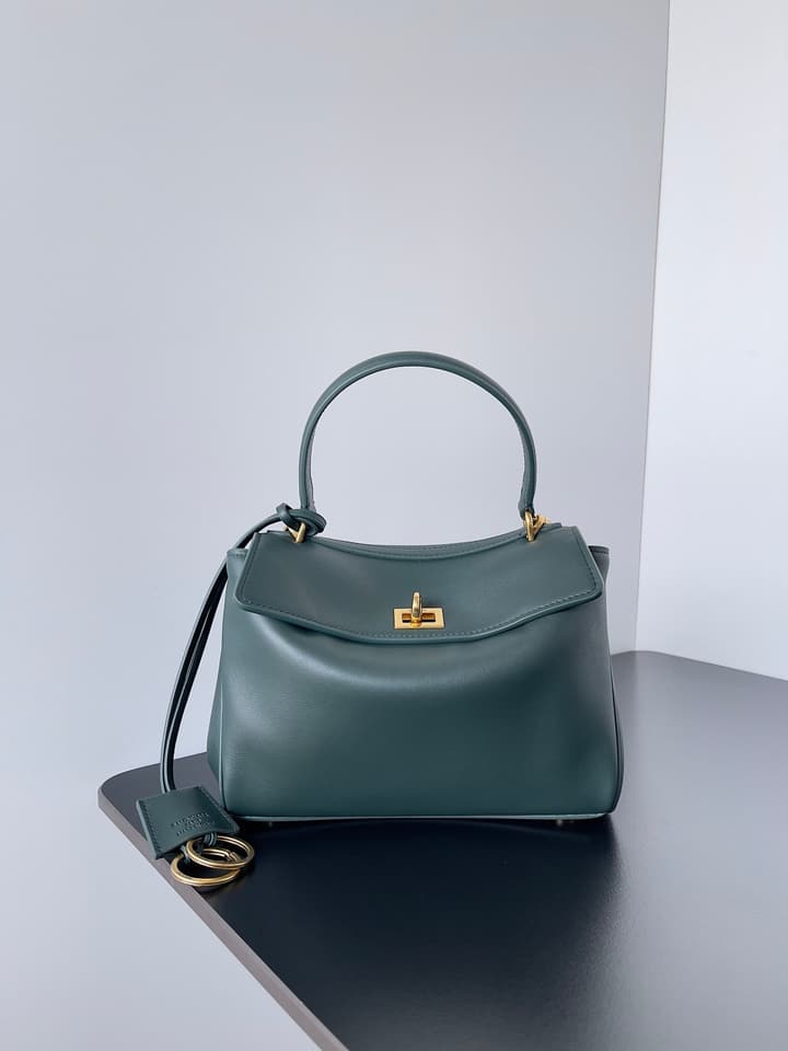 Balenciaga Rodeo Mini Handbag – Quiet Luxury Collection in Dark Green Leather