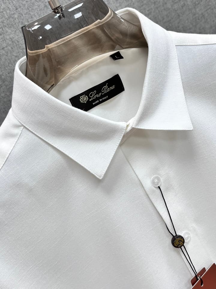 Loro Piana Men's Casual Long Sleeve Shirt – Autumn/Winter Collection in Classic White