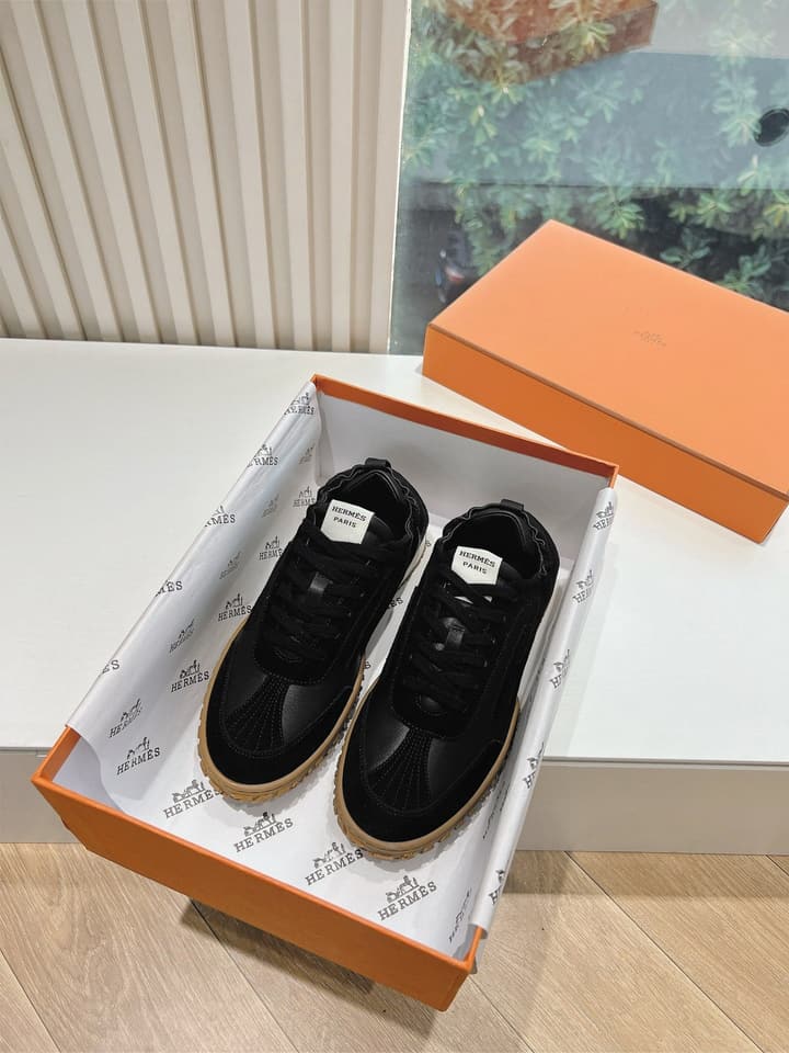 Hermès Bouncing Calfskin Sneakers in Tan Suede