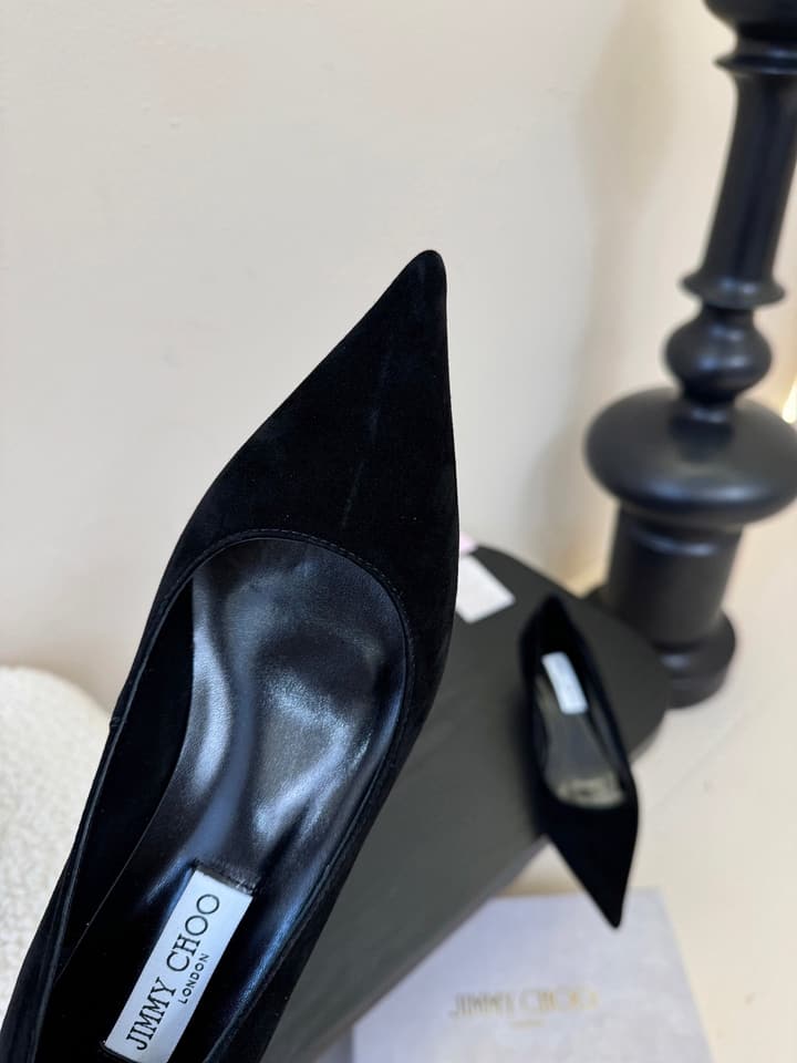 Jimmy Choo Suede Pumps – 2025 Fall Collection in Black Velvet