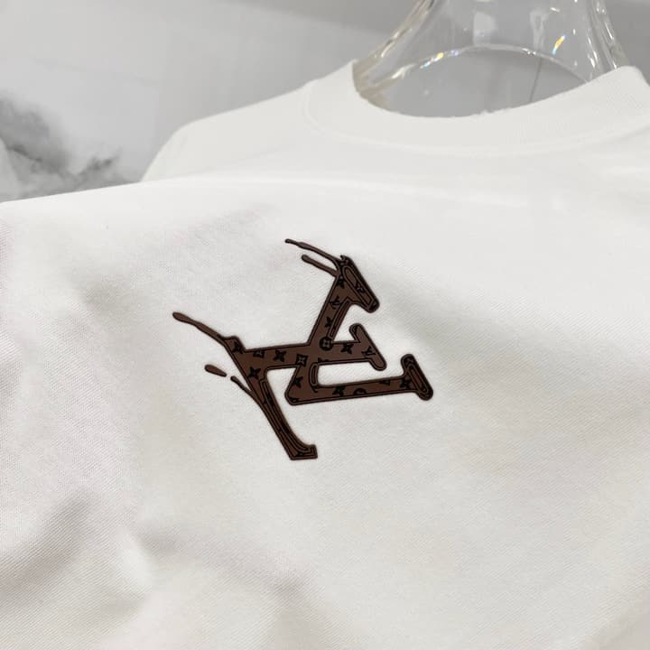 Louis Vuitton Washed Retro Distressed Logo T-Shirt in Black